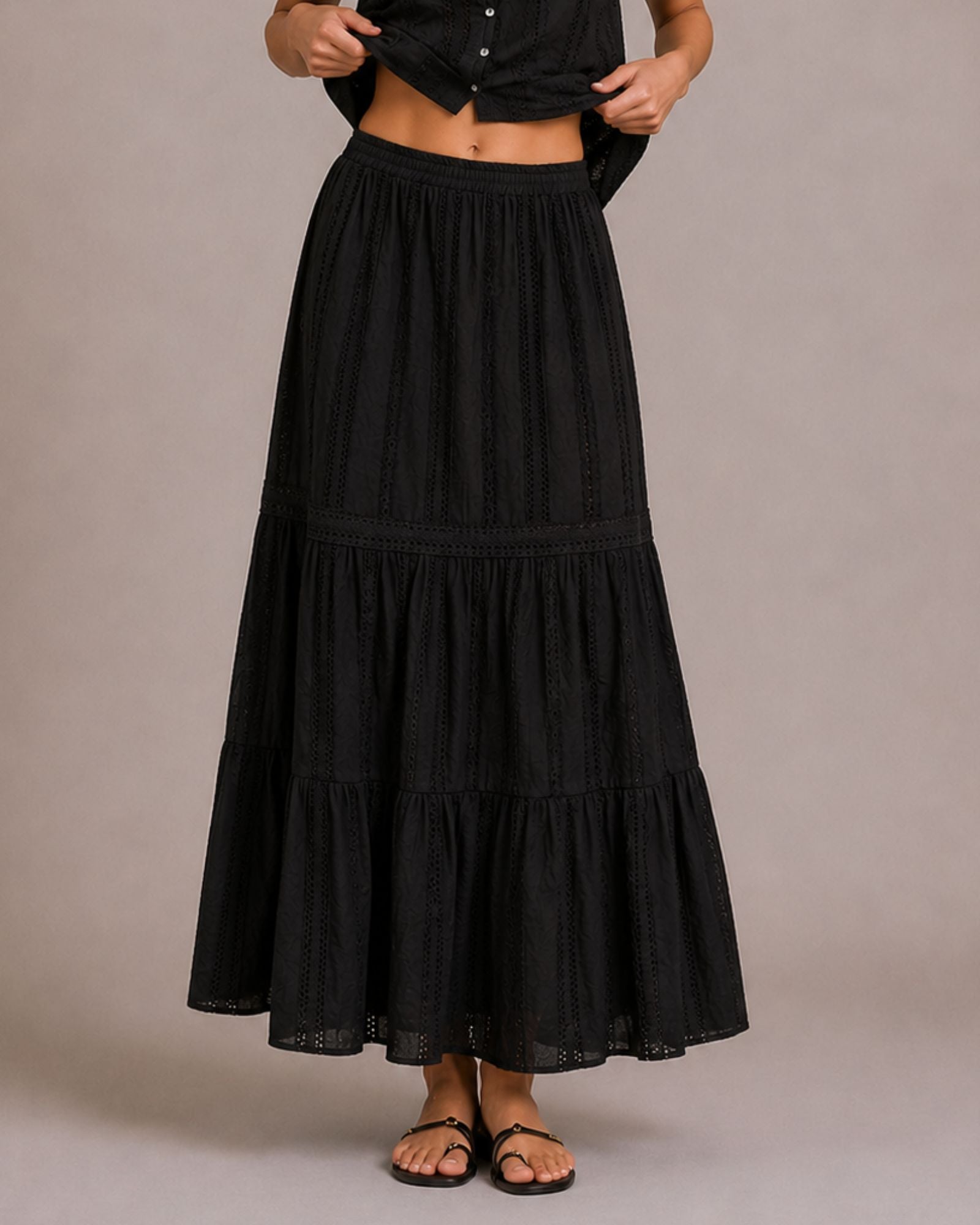 VMBELL COTTON MAXI SKIRT